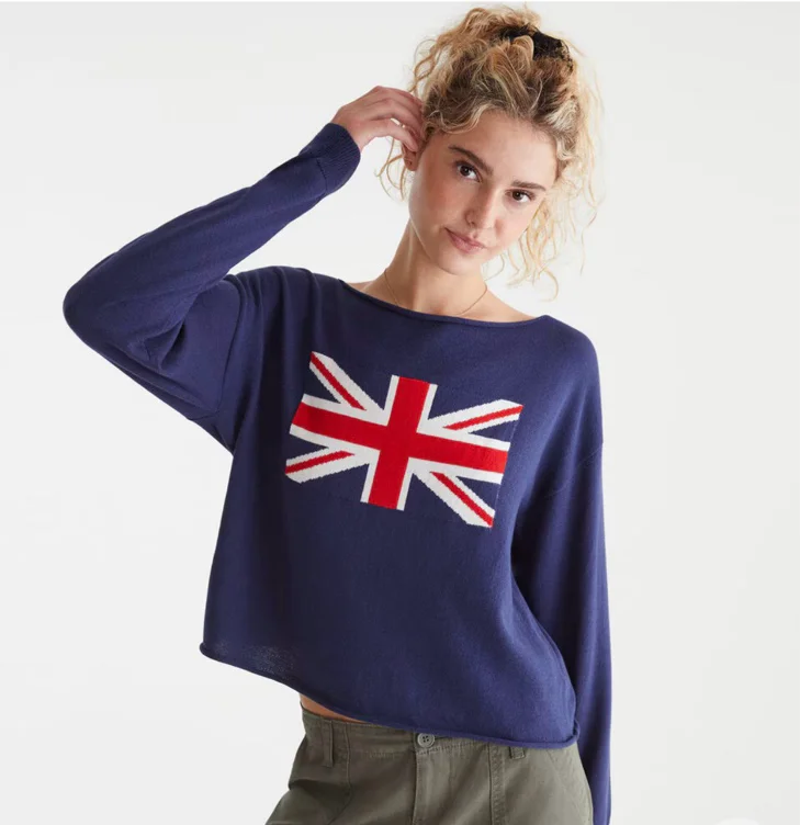 Union Jack Slash-Neck Sweater