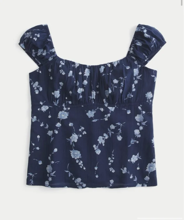 Ruched Babydoll Top