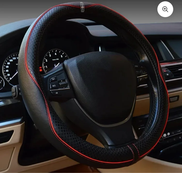 Car Steering Wheel Cover, Custom For Your Cars, Anti-Slip, Safety, Soft, Breathable, Heavy Duty, Thick, Full Surround, Sports Style, Car Accessories LI18990