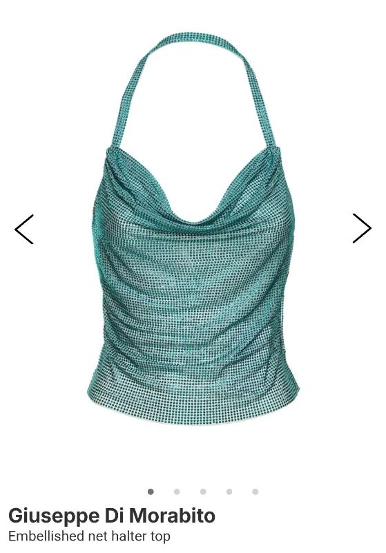 Embellished net halter top - Giuseppe Di Morabito - Women  - Light Blue - 40 IT
