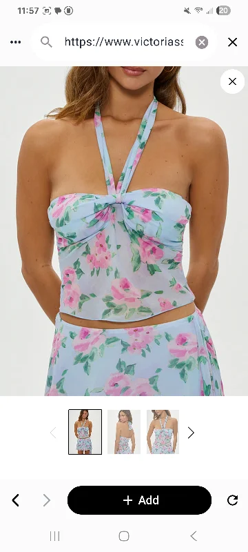 Buy Maribel Chiffon Halter Top, Watercolor - Order Tops online - Victoria's Secret US