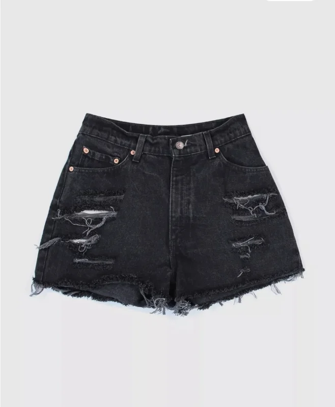 Vintage 90s Levi’s® Black Distressed Shorts