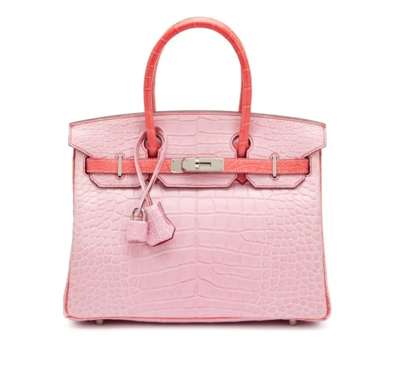 Hermès 5P Bubblegum Pink And Bougainvillea Matte Alligator HSS Birkin 30 Palladium Hardware, 2011 Available For Immediate Sale At Sotheby’s