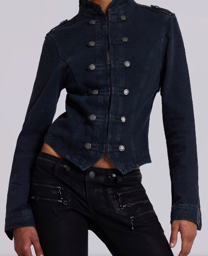 Rebel Military Jacket in Washed Black