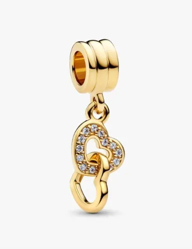 Interlocking Hearts Dangle Charm