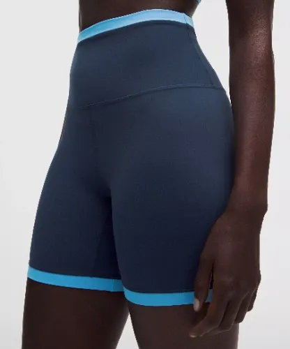 lululemon Align™ Super-High-Rise Short 6" *Trim - Black/Light Ivory - 6
