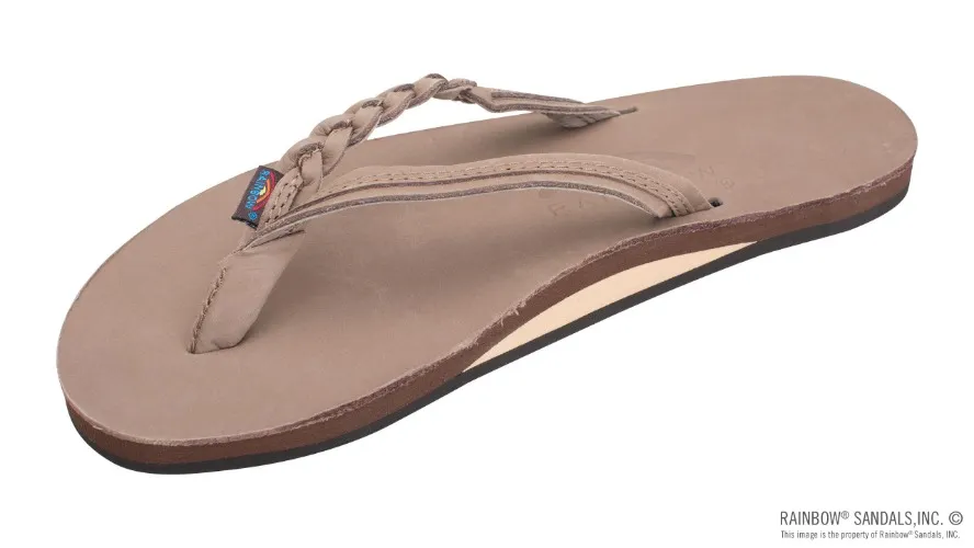 Flirty Braidy - Single Layer Premier Leather 1/2" Narrow Strap with Braid