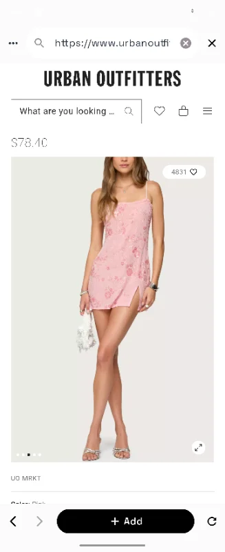 Edikted Romey Beaded Chiffon Mini Dress
