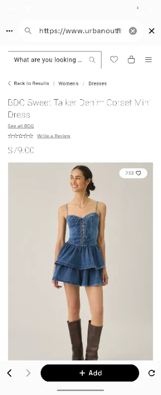 BDG Sweet Talker Denim Corset Mini Dress
