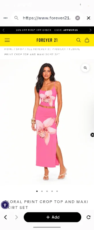 Floral Print Crop Top and Maxi Skirt Set