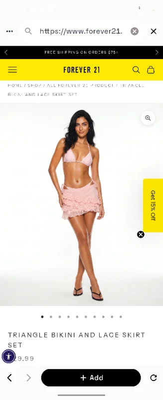Triangle Bikini and Lace Skirt Set