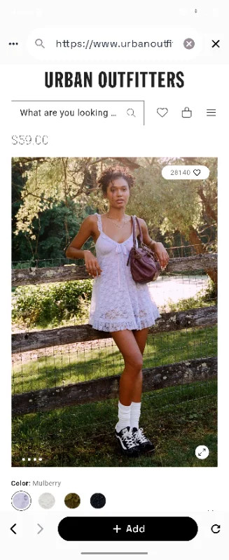 UO Primrose Lace Babydoll Romper