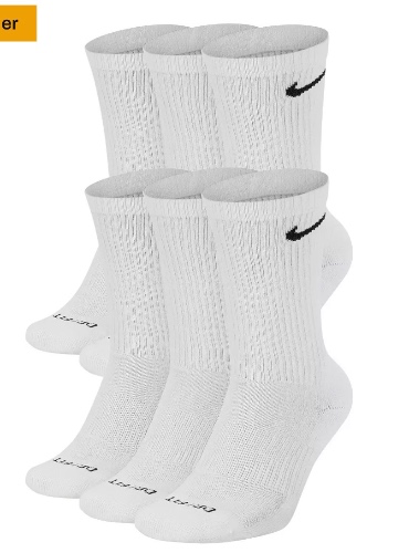 Men's Nike 6-pack Everyday Plus Cushion Crew Training Socks, Size: 8-12, Brown Team