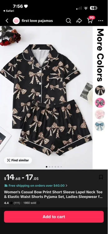 Women's Casual Bow Print Short Sleeve Lapel Neck Tee & Elastic - TikTok Shop