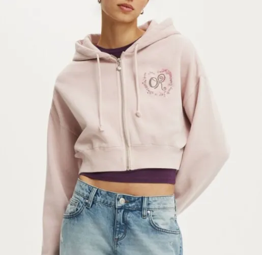 Olivia Rodrigo Music Cropped Zip Through Hoodie