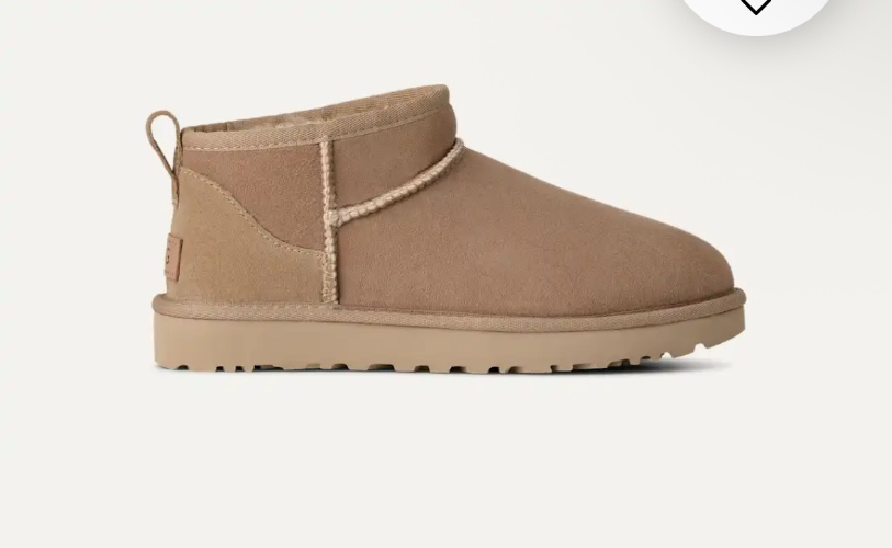 UGG® Women's Classic Ultra Mini Sheepskin Classic Boots in SAND, Size 10