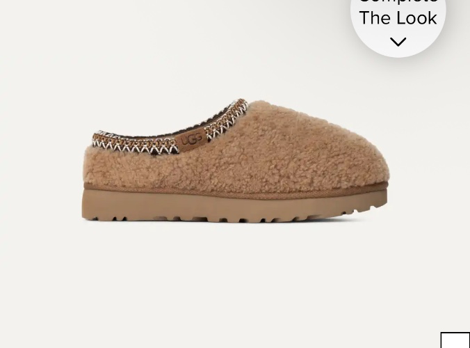UGG® Women's Tasman Maxi Curly Sheepskin/Recycled Materials Slippers in Natural, Size 7