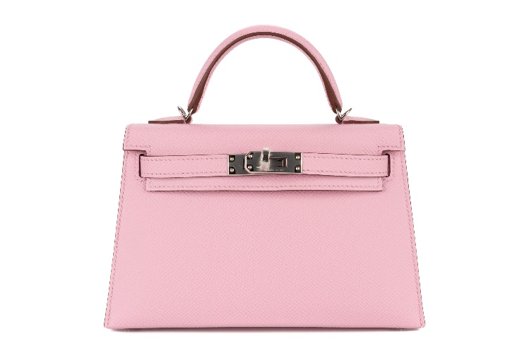 Hermès Mini Kelly Mauve Sylvester Epsom Palladium Hardware - Love Luxury UK