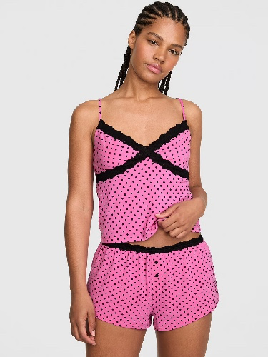 Pointelle Micro Pajama Shorts, Blue, M - Women's Bottoms - PINK
