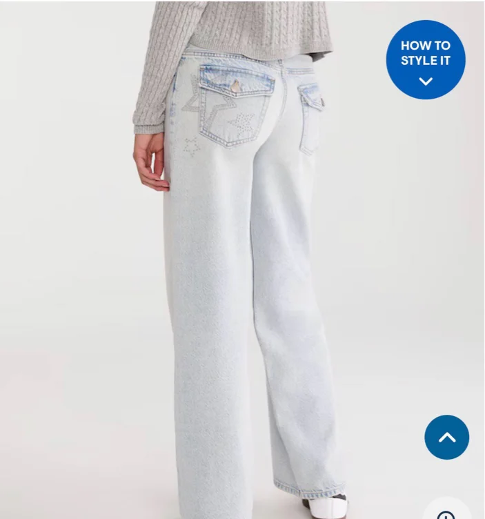 Low-Rise Baggy Wide Leg Star Pocket Jean