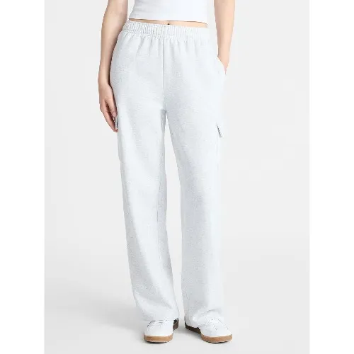 No Boundaries Fleece Cargo Wide-Leg Pants, 30'' Inseam, Women's
