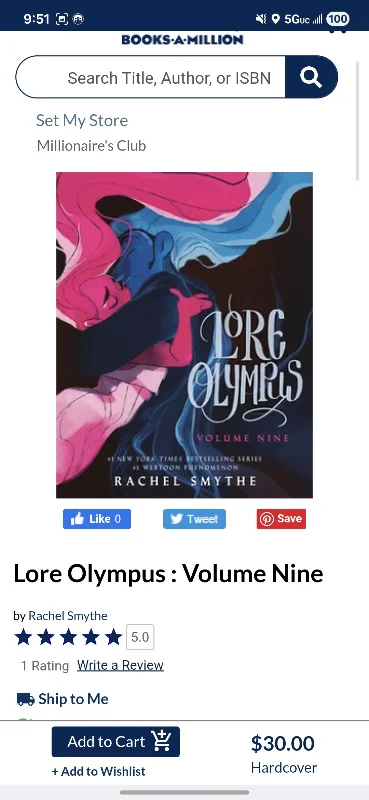 Lore Olympus Vol.9 Hardcover