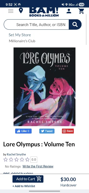 Lore Olympus Vol.10 Hardcover