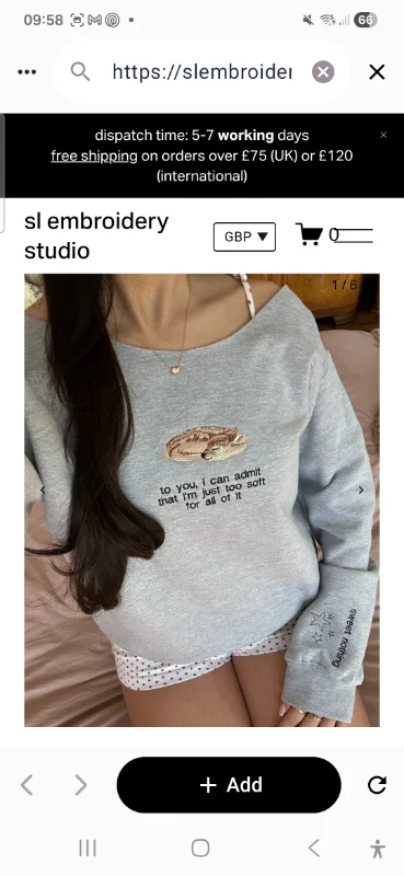sweet nothing sweatshirt \u2014 sl embroidery studio