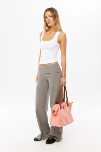 Fold Back Wide Leg Pant