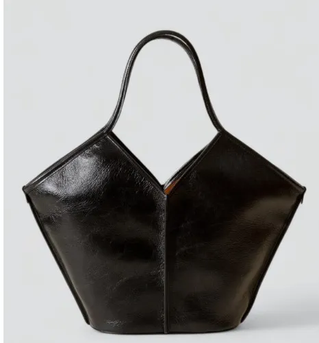 Hereu Calella Distressed Leather Tote Bag - Black