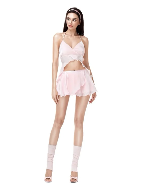 Pirouette Babydoll Wrap Set (Baby Pink)