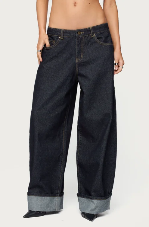Petite Kella Low Rise Baggy Jeans