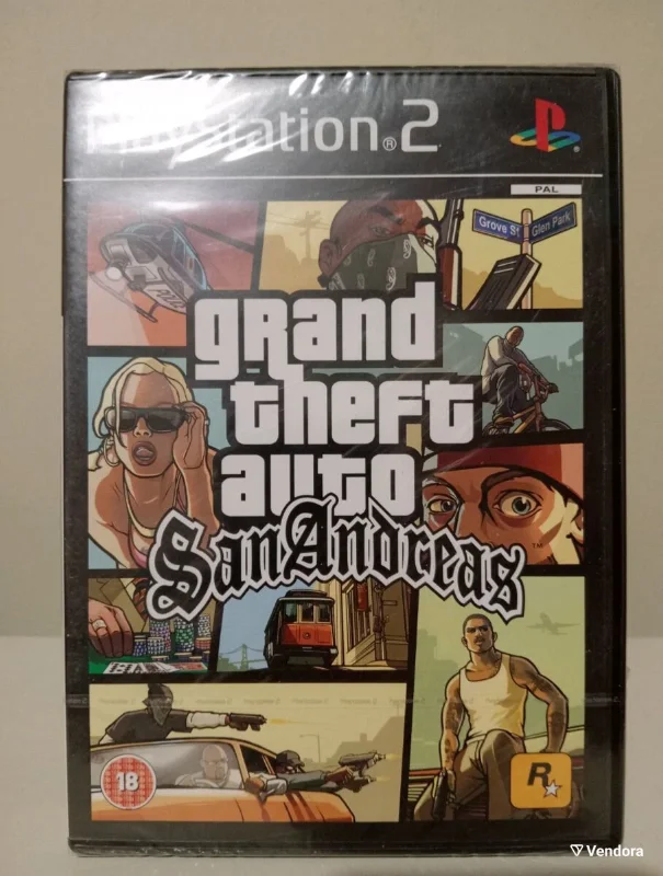 Grand Theft Auto GTA San Andreas PS2 2004 \u03c0\u03c1\u03ce\u03c4\u03b7 \u03ad\u03ba\u03b4\u03bf\u03c3\u03b7 \u03ba\u03b1\u03b9\u03bd\u03bf\u03cd\u03c1\u03b9\u03bf