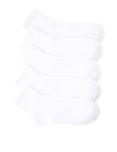 Womens Quarter Socks 5 Pack - White