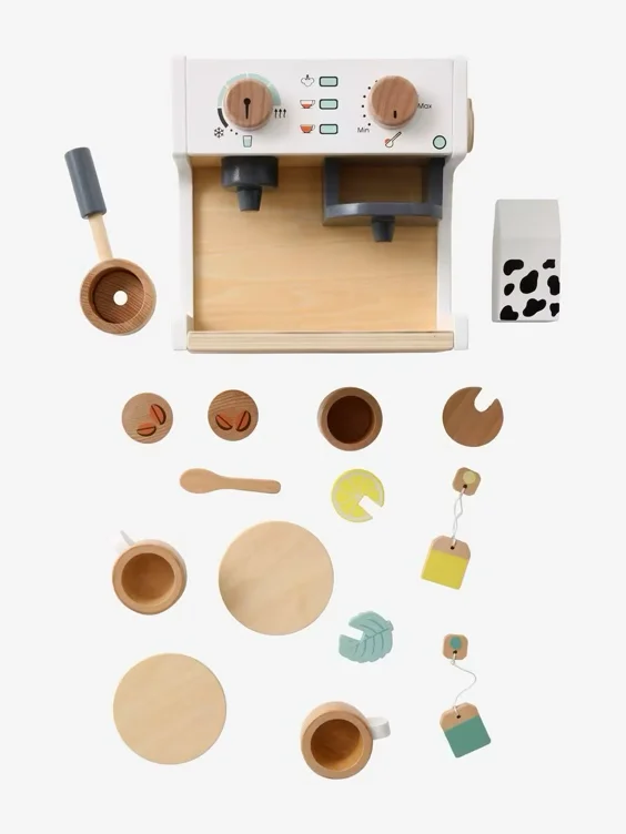 Machine à café et à thé en bois FSC® multicolore - Vertbaudet