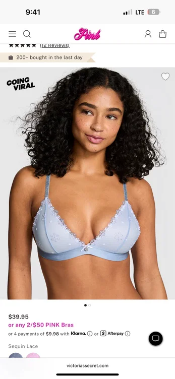 Women's PINK Wink Push-Up Triangle Bralette