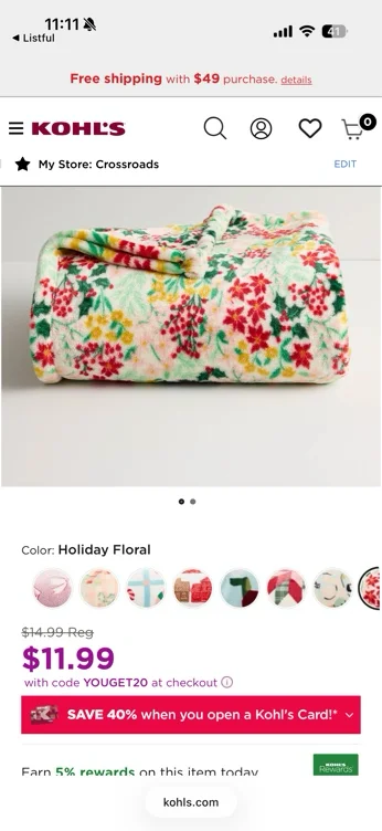 The Big One® Holiday Oversized Supersoft Plush Throw Blanket