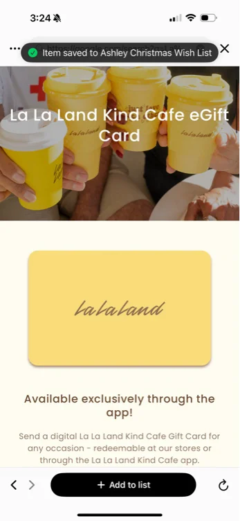 La La Land Gift Card 