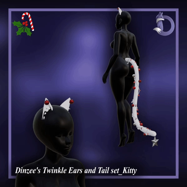 Dinzee's Twinkle Ears and Tail set - Kitty - Christmas 2025