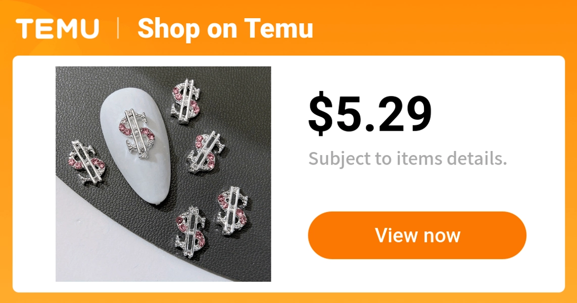 100pcs golden silvery powder dollar sign nail art charms 3d - Temu