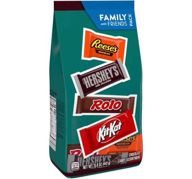 Hershey Assorted Chocolate Flavored Candy Family and Friends Pack
