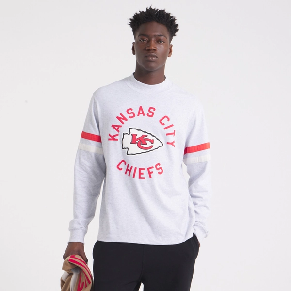 Men's Kansas City Chiefs x Todd Snyder Heather Gray Premium Jersey Mock Neck Tee