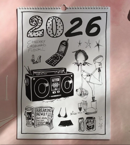 2026 Calendar — Cherry Coloured Funk Art