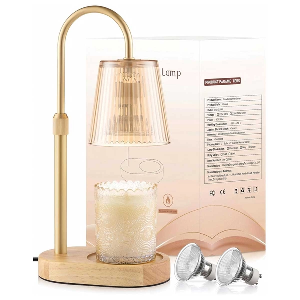 Aoibox  Adjustable Candle Warmer Lamp with Timer Electric Light Wax Warming Dimmable Flameless Top Melter Heater for Small Jar Candles