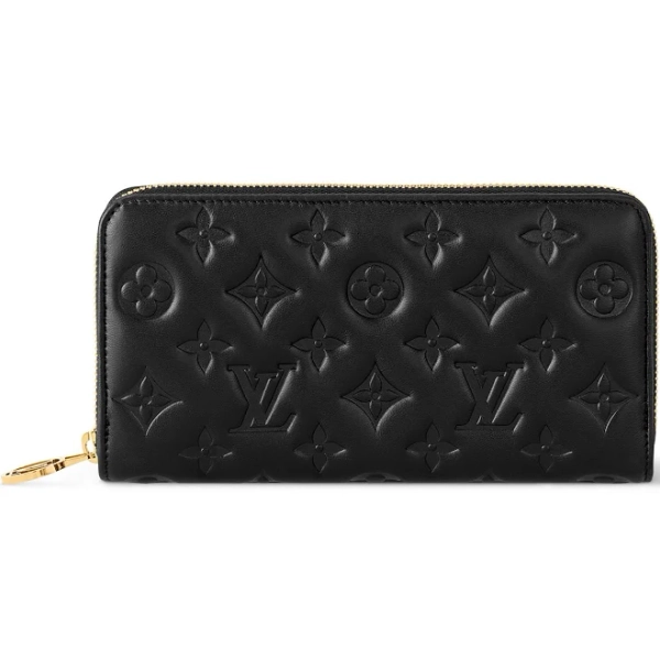LOUIS VUITTON Zippy Wallet Black Obscur Coussin