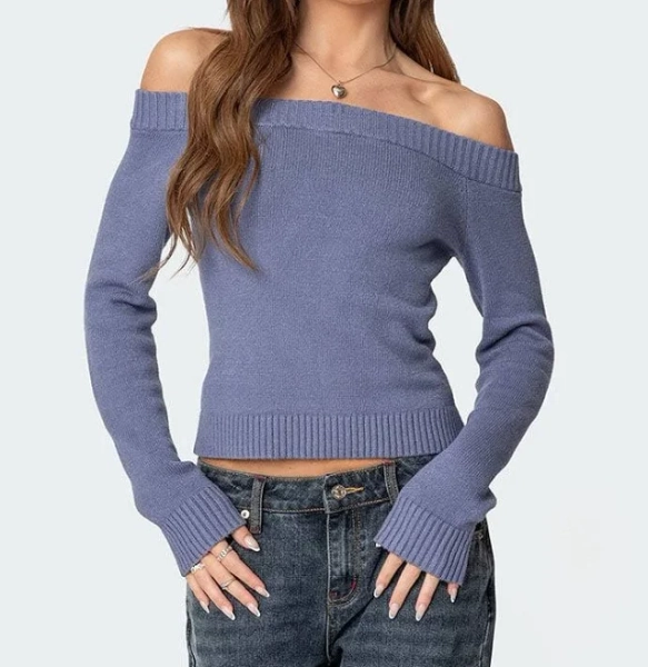 Edikted Women's Elona Off Shoulder Knit Top