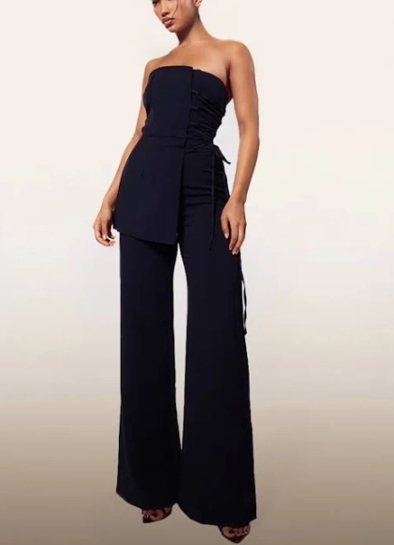Plt Label Women's Lace Up Tailored Jumpsuit