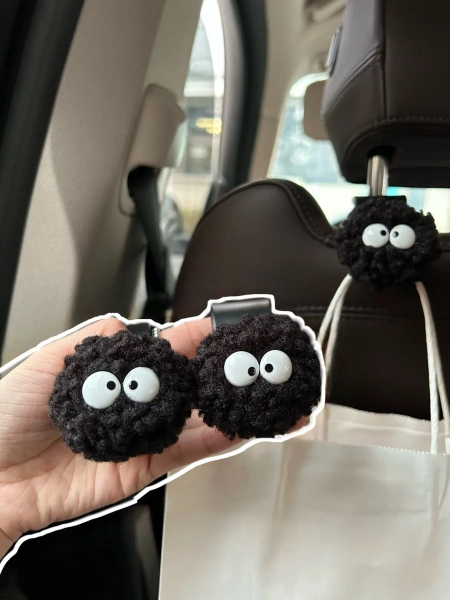 Cute Soot Sprites Car Seat Back Hook Set 2pcs - Ghibli Store