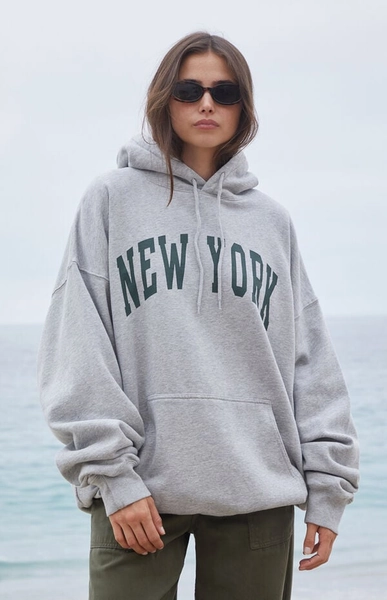 Silver New York Oversized Hoodie