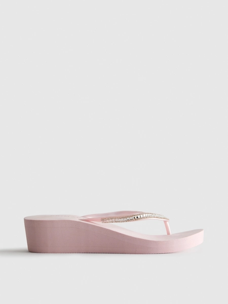 Diamanté Wedge Flip-Flops